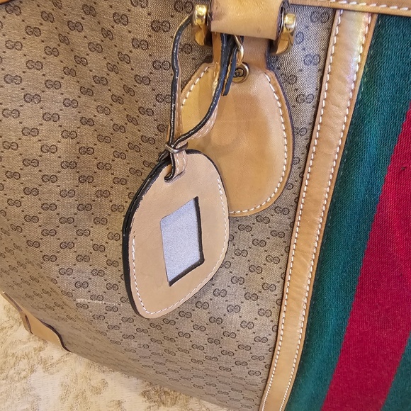 Vintage GUCCI LIMITED EDITION GG Monogram Boston Sherry Lg Travel Bag w/lock - Picture 3 of 16